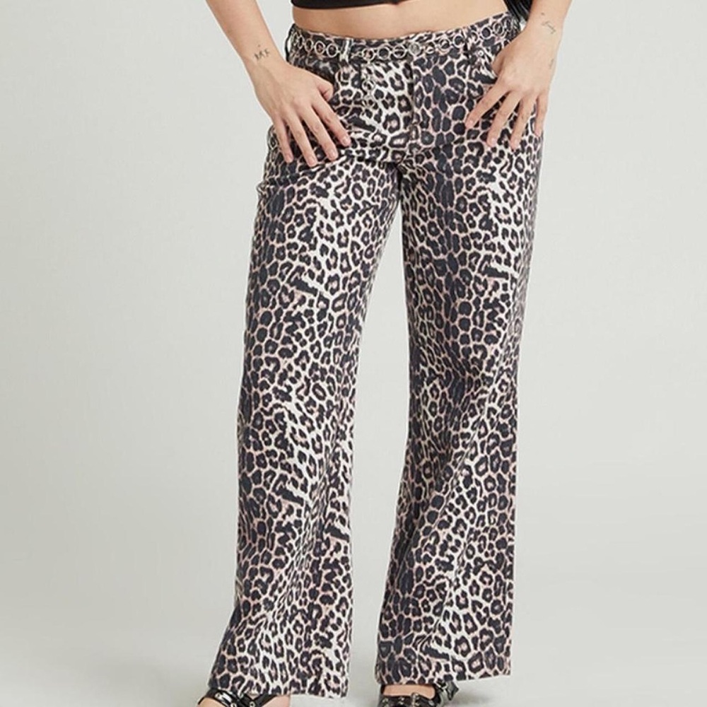 Leopard Print Low Rise Jeans